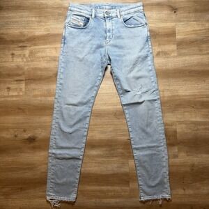 Diesel Jeans Men 30x32 Blue D-Strukt-Z-T Slim Fit Stretch Distressed Denim 069ZU